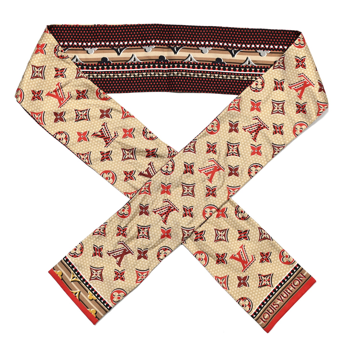 Silk Monogram Monodots Bandeau Beige