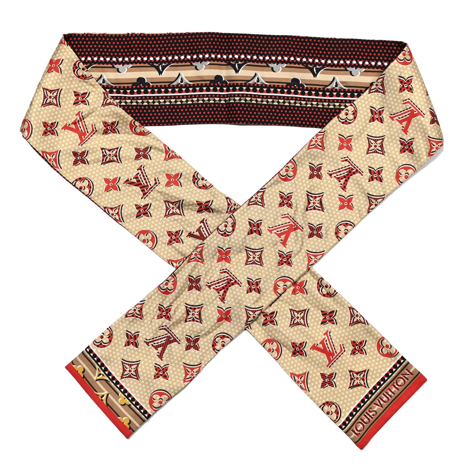 Louis Vuitton Silk Monogram Monodots Bandeau Beige 1 of 3