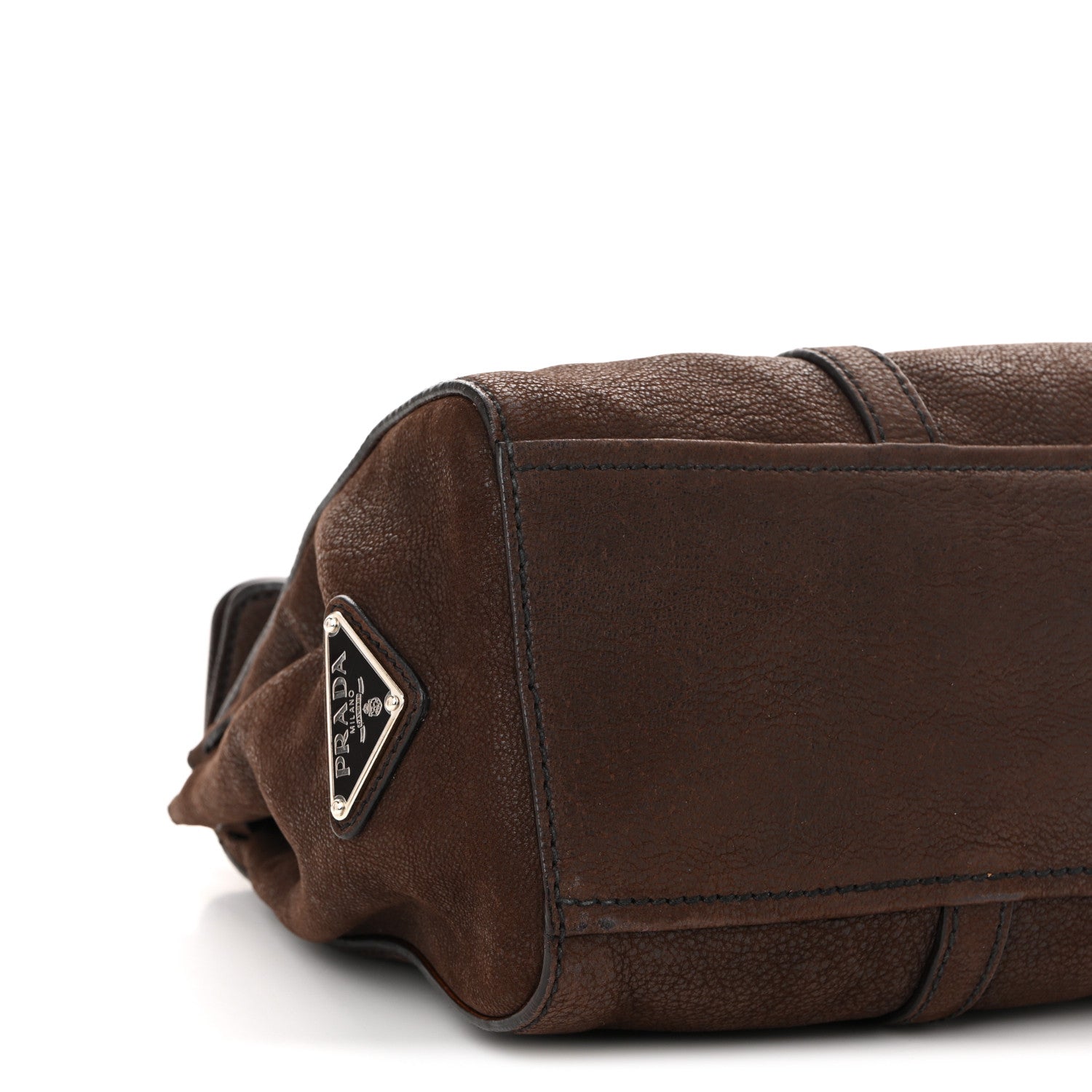 Prada Cervo Antik Easy Foldover Pushlock Satchel Bruciato 9 of 10