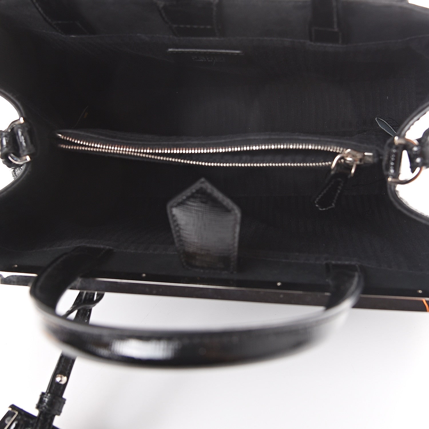 Fendi Patent Vitello Elite Petite 2Jours Tote Black 4 of 7