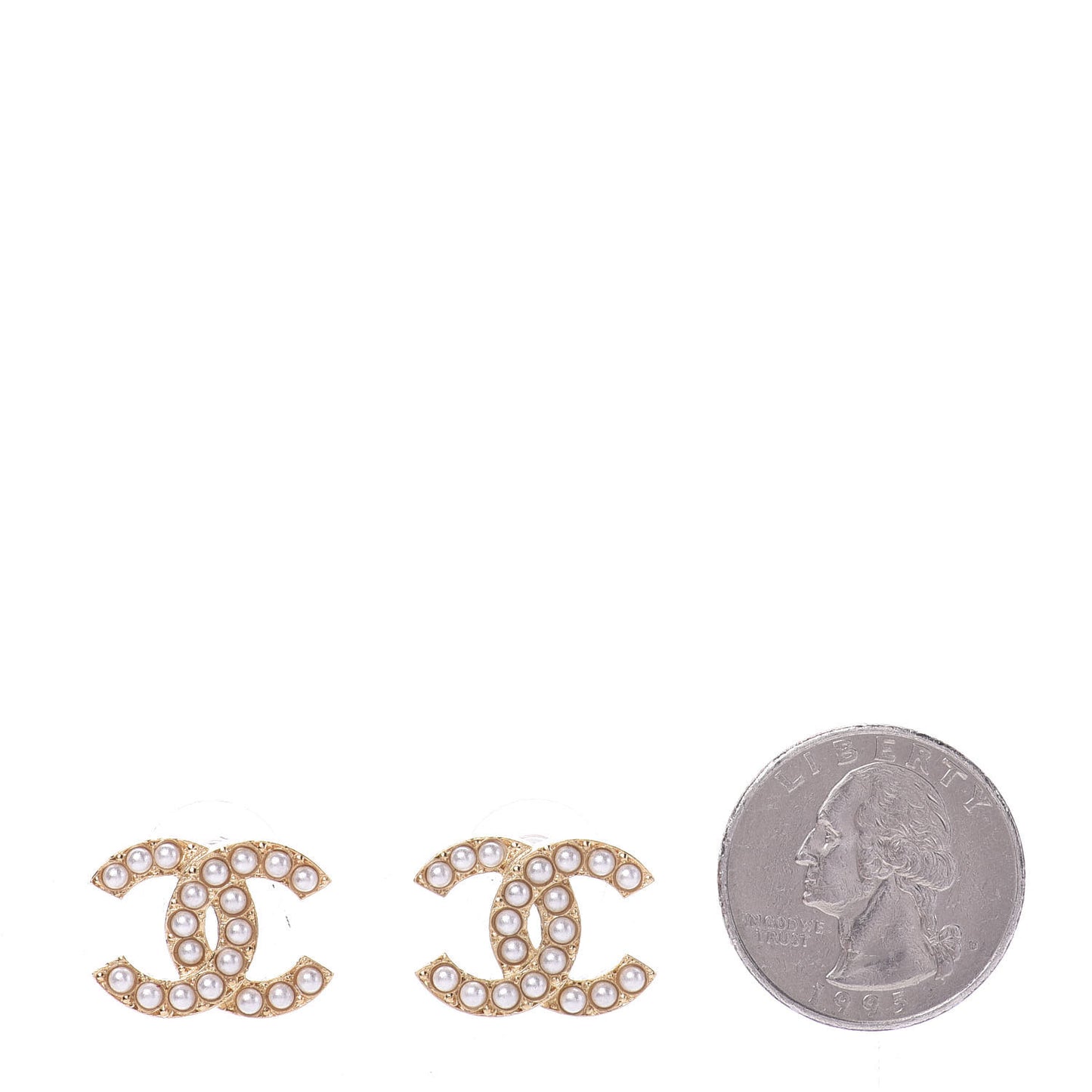 Pearl CC-Casino Earrings Gold