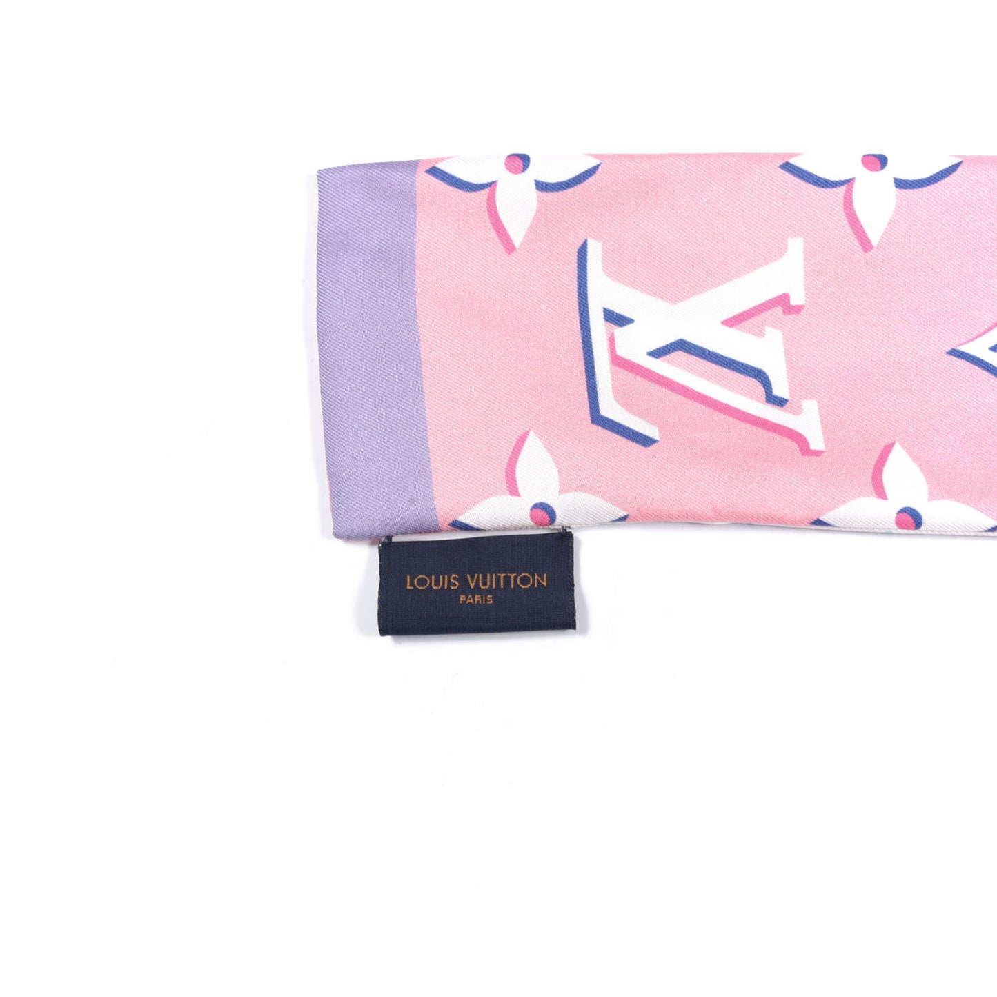 Silk Monogram Escale Perfect Match Bandeau Bleu Rose