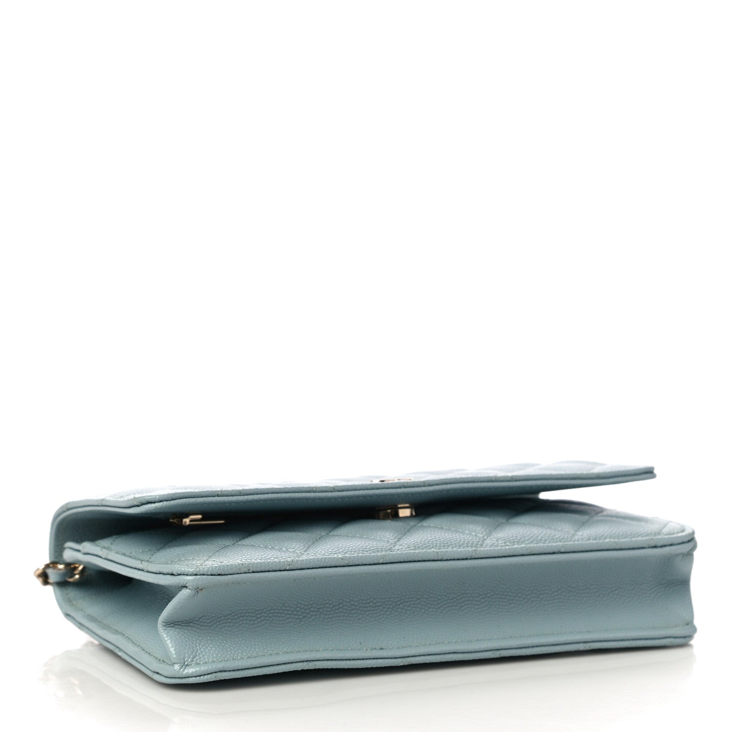 Chanel Caviar Quilted Wallet On Chain WOC Light Blue 4 of 11