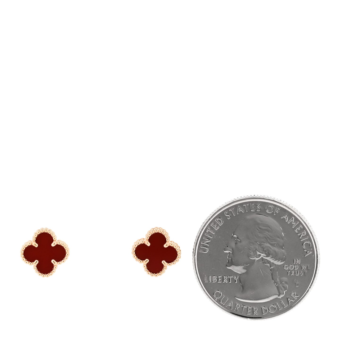 18K Rose Gold Carnelian Sweet Alhambra Earrings