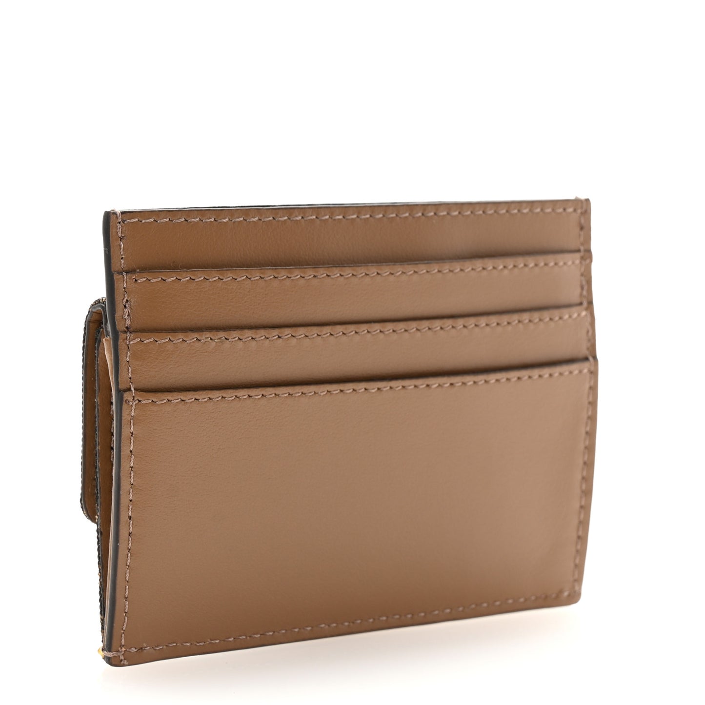 Fabric Jacquard FF 1974 Fold Over Card Holder Wallet Tobacco Moro