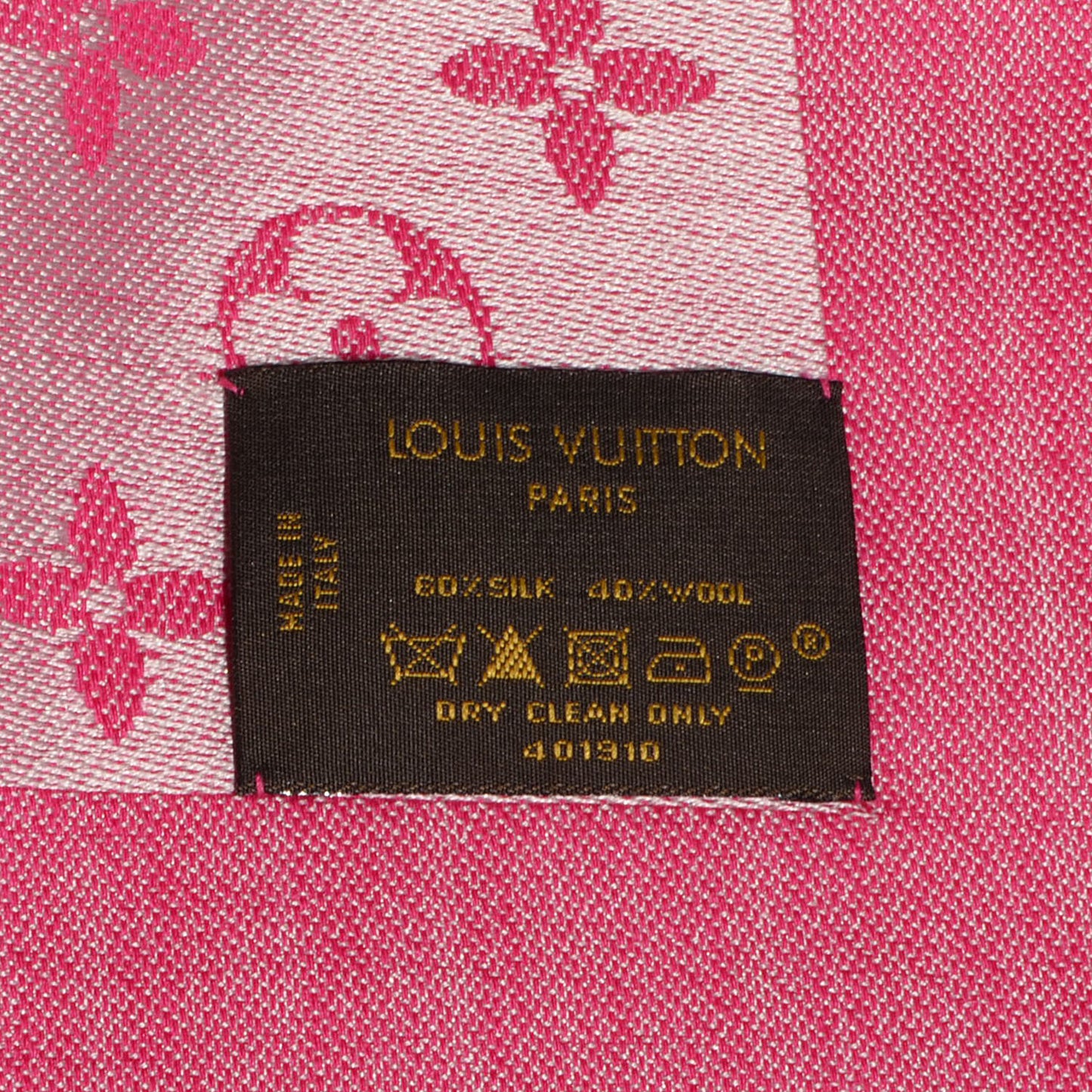 Silk Wool Monogram Denim Shawl Pivoine
