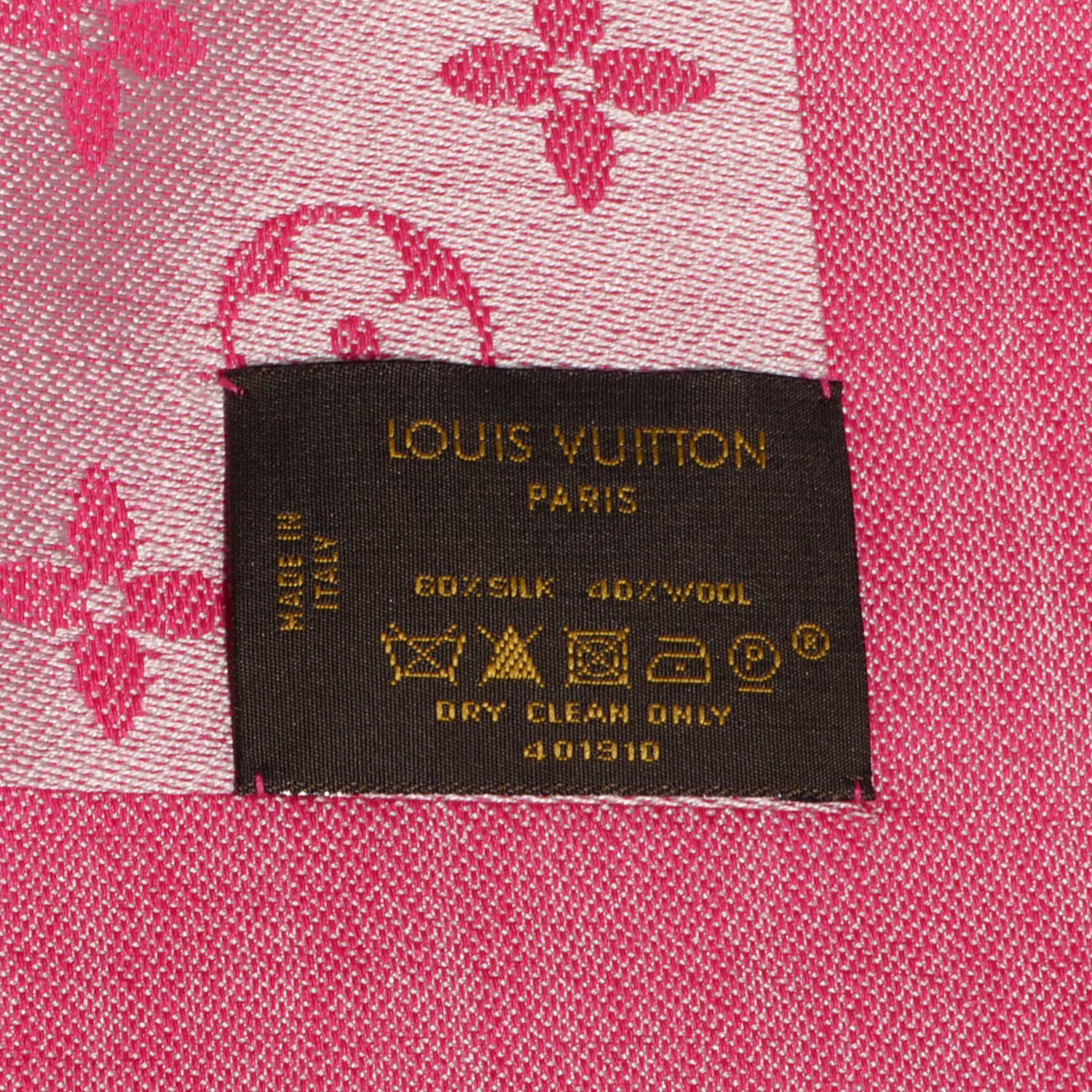 Louis Vuitton Silk Wool Monogram Denim Shawl Pivoine 5 of 5