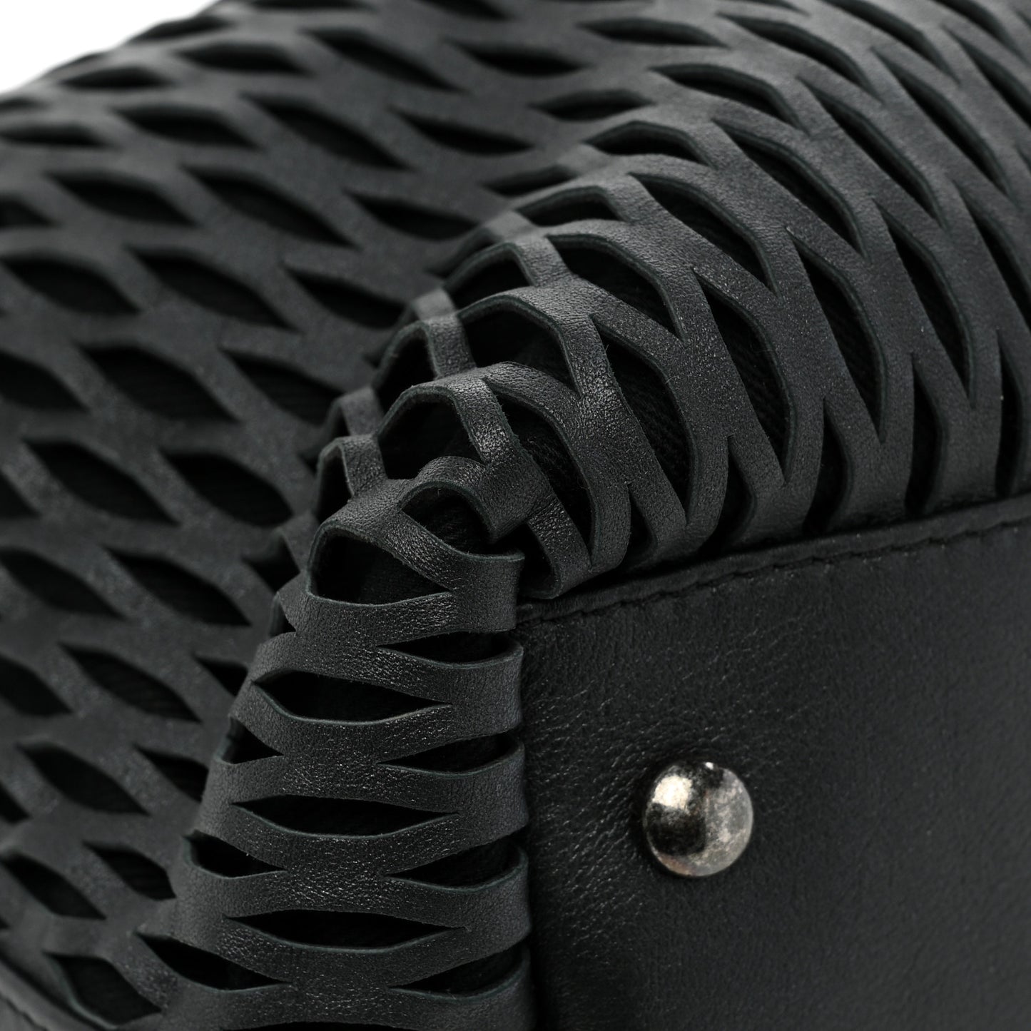 Calfskin Laser Cut Perforated CC Tote Black