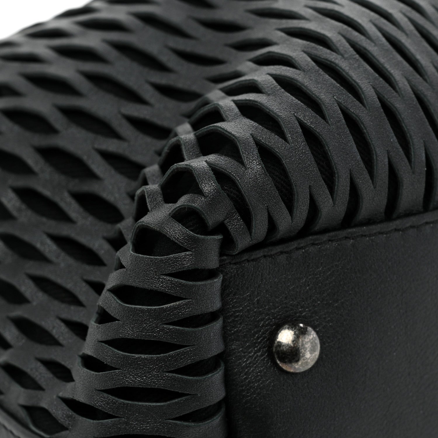 Chanel Calfskin Laser Cut Perforated CC Tote Black 11 of 15