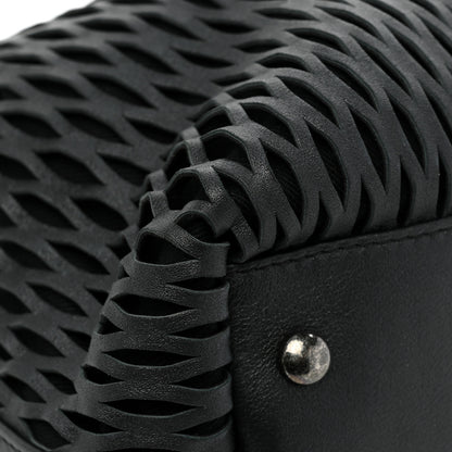 Chanel Calfskin Laser Cut Perforated CC Tote Black 11 of 15
