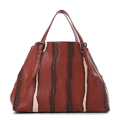 Bottega Veneta Calfskin Nappa Intrecciato Tote Brique Flamingo Truffle 2 of 23
