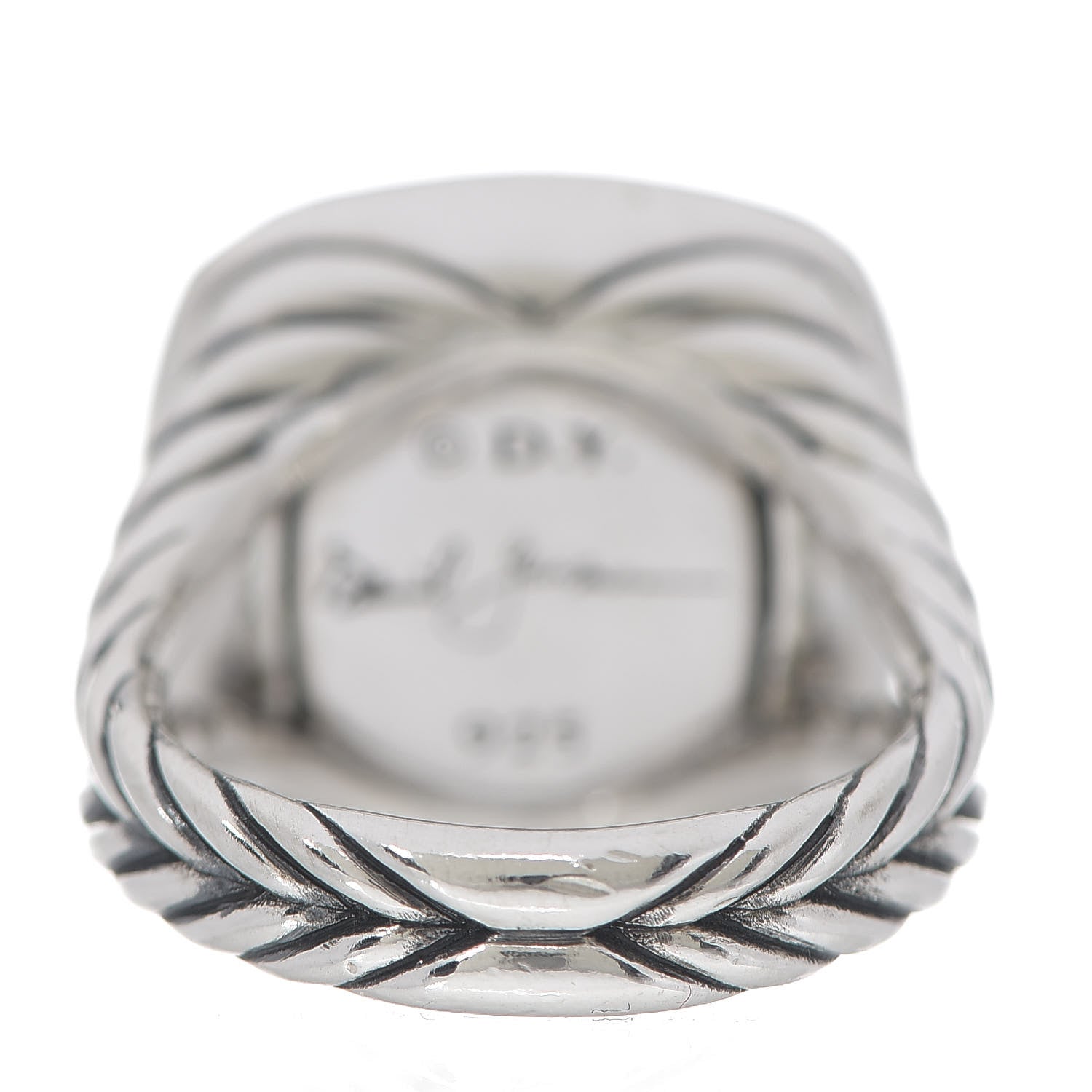David Yurman Sterling Silver Black Diamond 14mm Albion Pave Ring 52 6 4 of 4