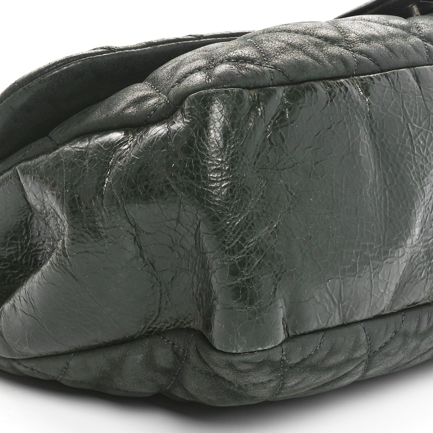 Chanel Iridescent Calfskin Jumbo In The Mix Flap Dark Green 9 of 10