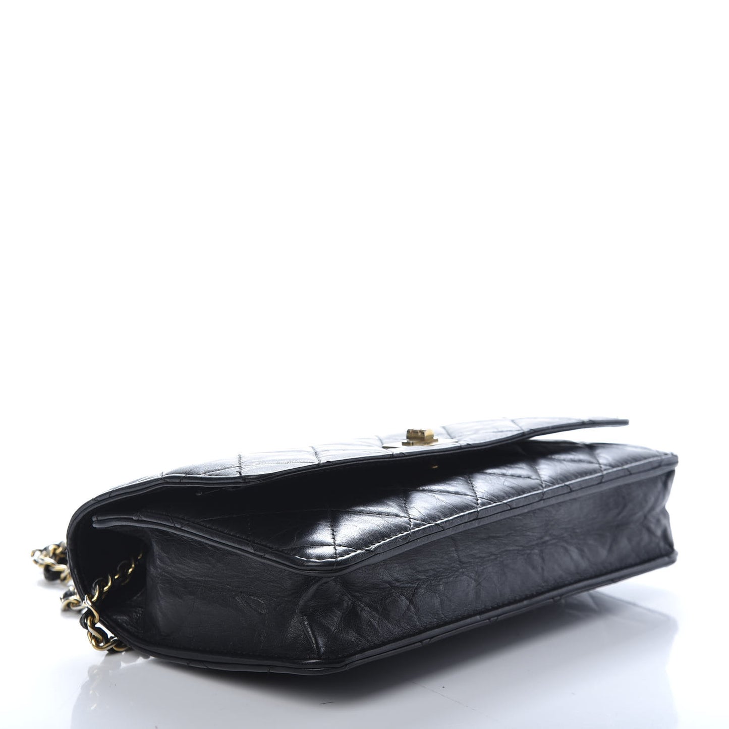 Aged Calfskin Quilted Reissue Wallet On Chain WOC Black