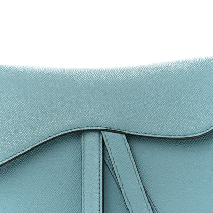 Christian Dior Grained Calfskin Saddle Bag Azure Blue 8 of 14