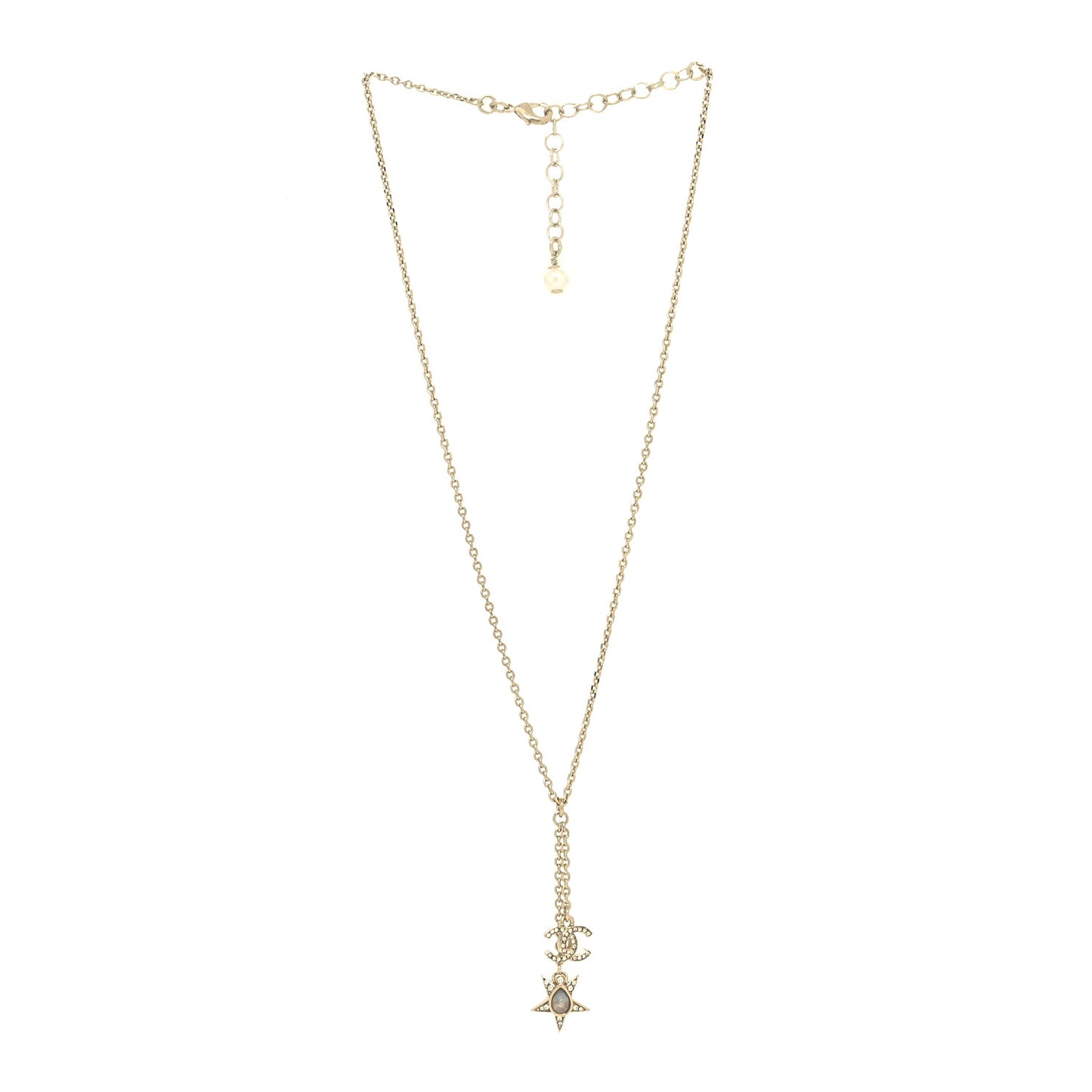 Crystal CC Star Necklace Gold