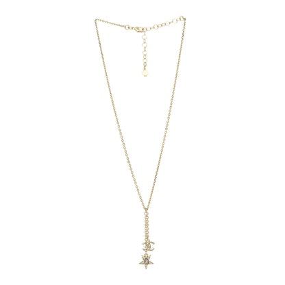 Chanel Crystal CC Star Necklace Gold 3 of 5