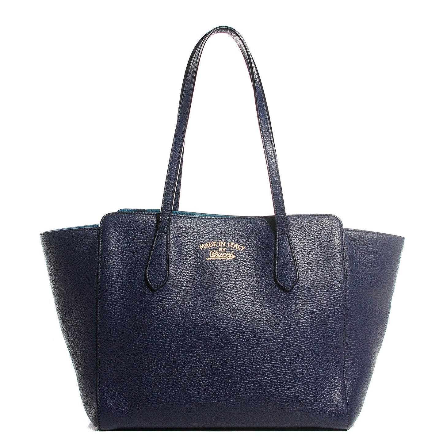 Dollar Calfskin Small Swing Tote Classic Marine Deep Cobalt