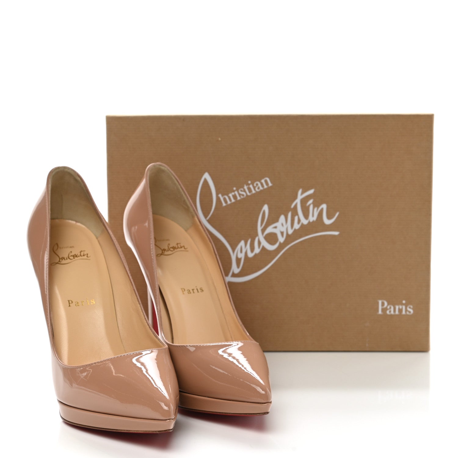 Christian Louboutin Patent Pigalle Plato 120 Pumps 38.5 Nude 8 of 8