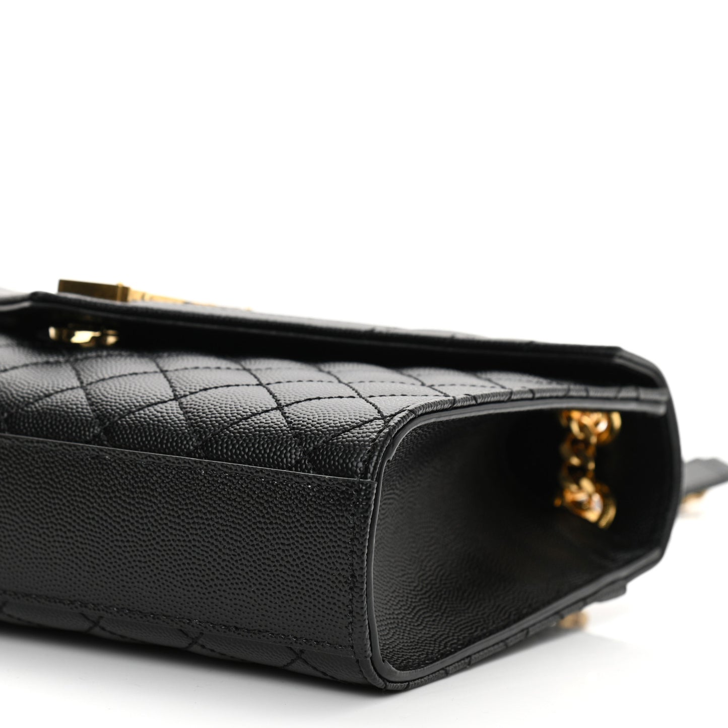 Grain De Poudre Textured Mixed Matelasse Triquilt Medium Monogram Satchel Black