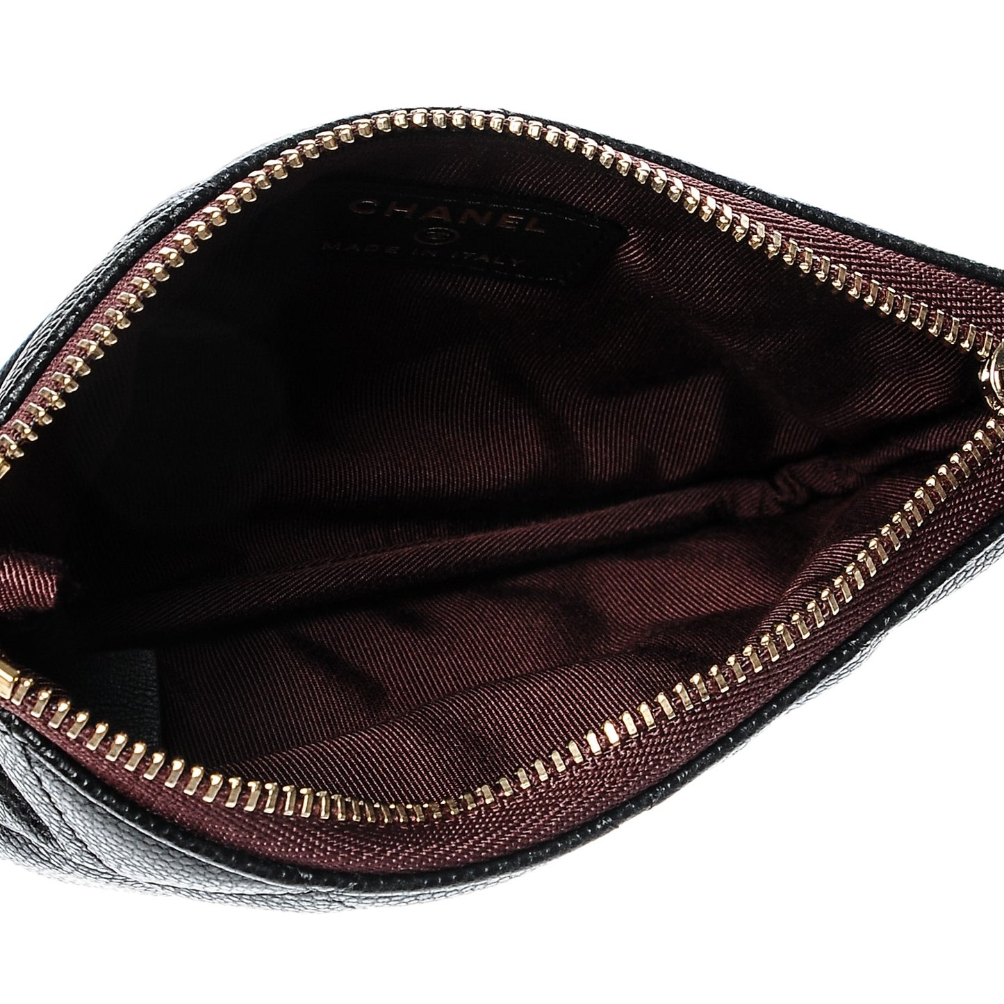 Caviar Quilted Small Cosmetic Case Black