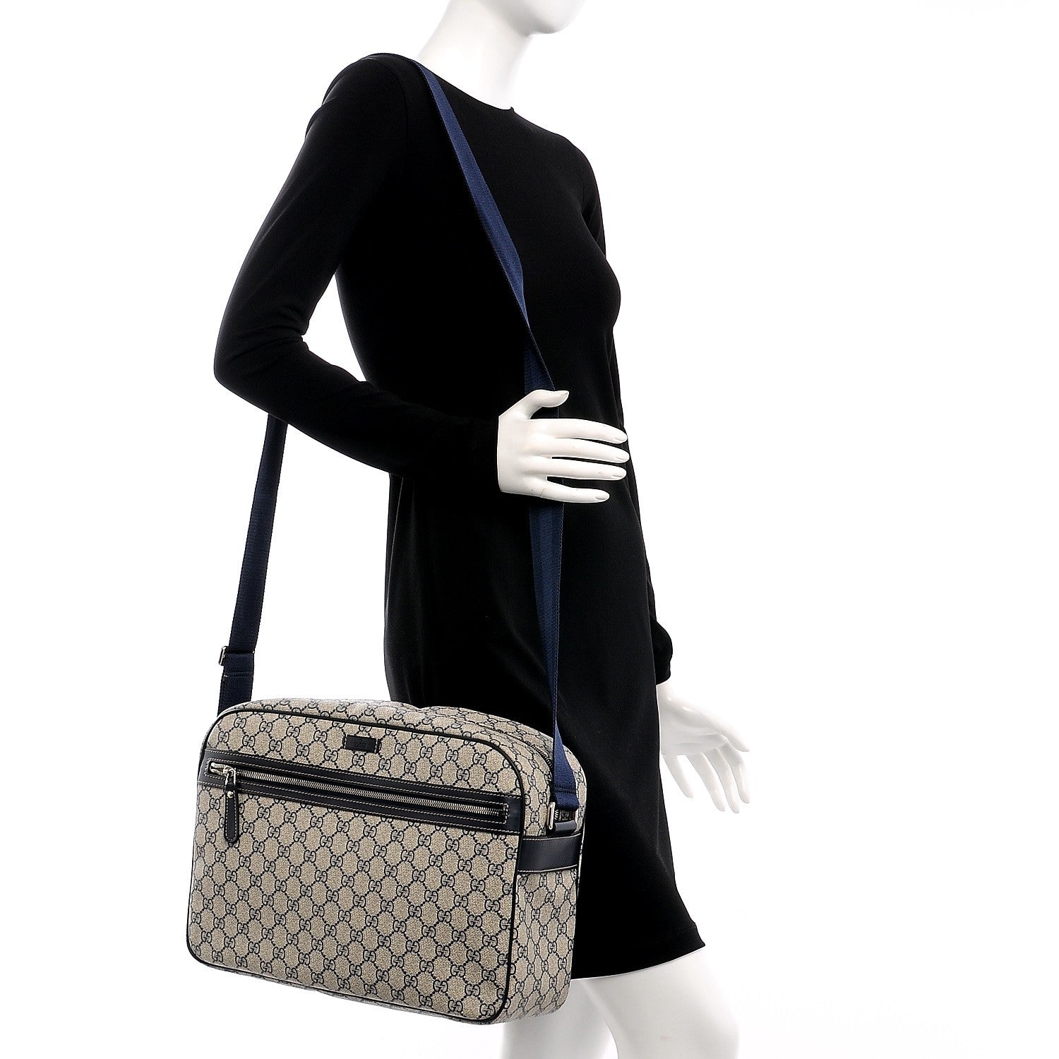 Gucci GG Plus Monogram Large Messenger Bag Navy 2 of 7