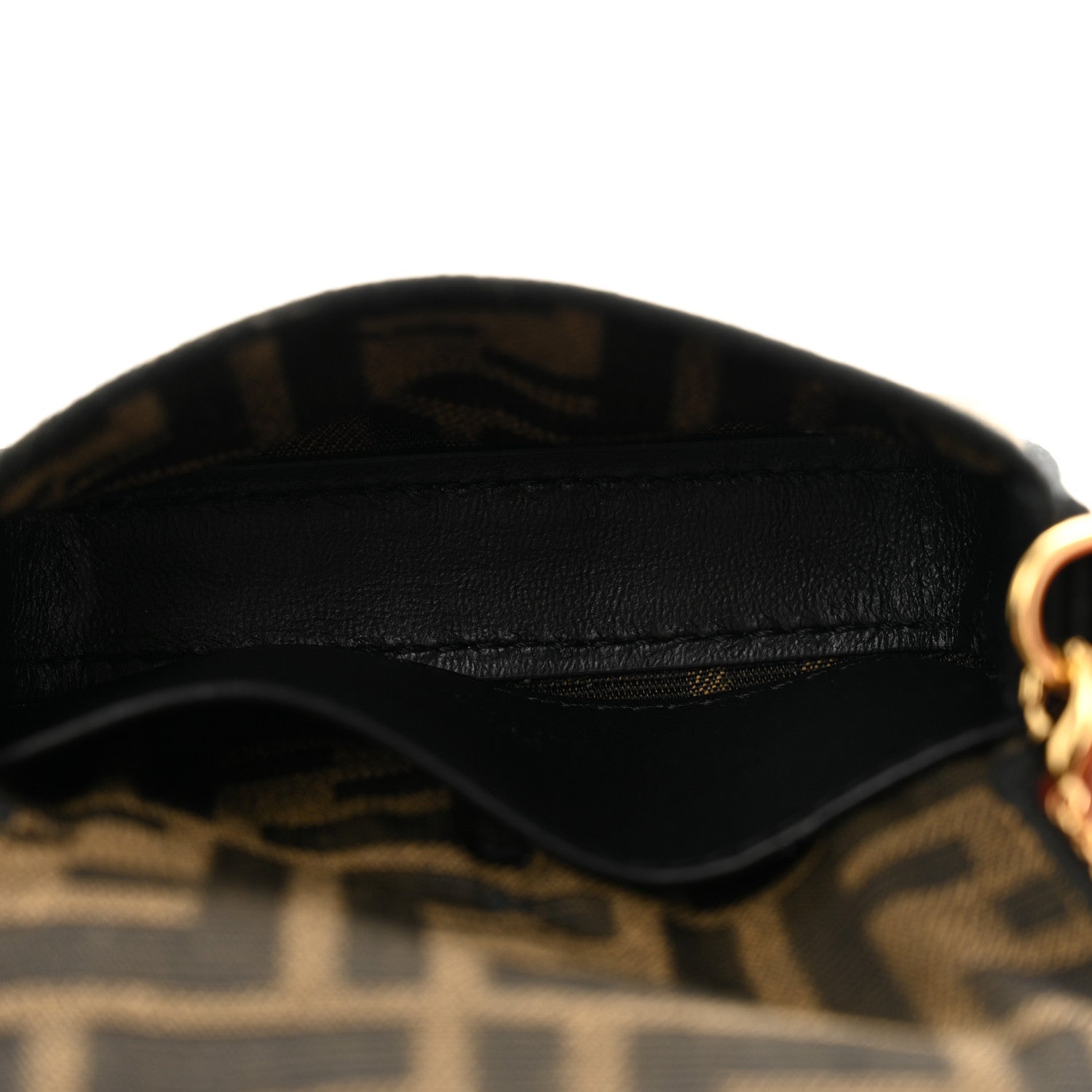 Fendi Fabric Jacquard FF 1974 Nano Baguette Charm Tobacco Moro Black 5 of 13