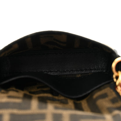 Fendi Fabric Jacquard FF 1974 Nano Baguette Charm Tobacco Moro Black 5 of 13