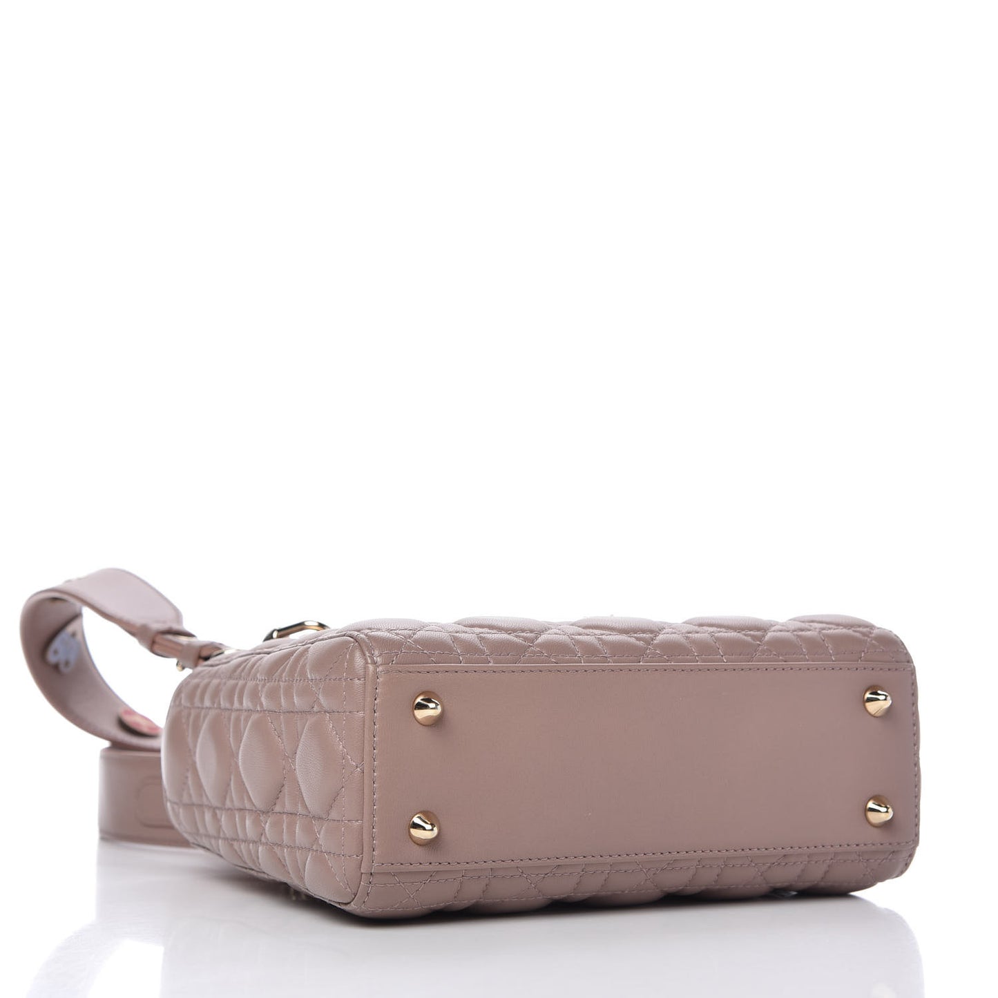 Lambskin Cannage Small Lucky Badges My Lady Dior Taupe