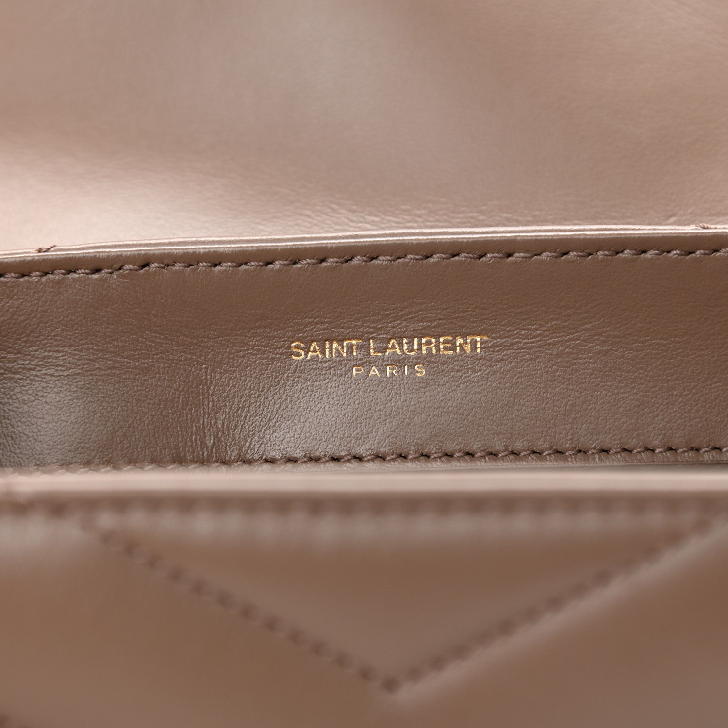 Saint Laurent Calfskin Y Quilted Monogram Toy Loulou Crossbody Bag Taupe 6 of 14