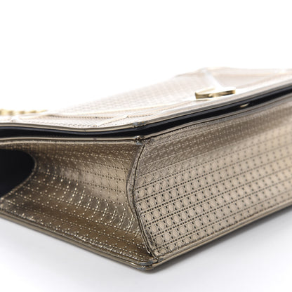Christian Dior Metallic Patent Micro-Cannage Medium Diorama Flap Bag Gold 6 of 9