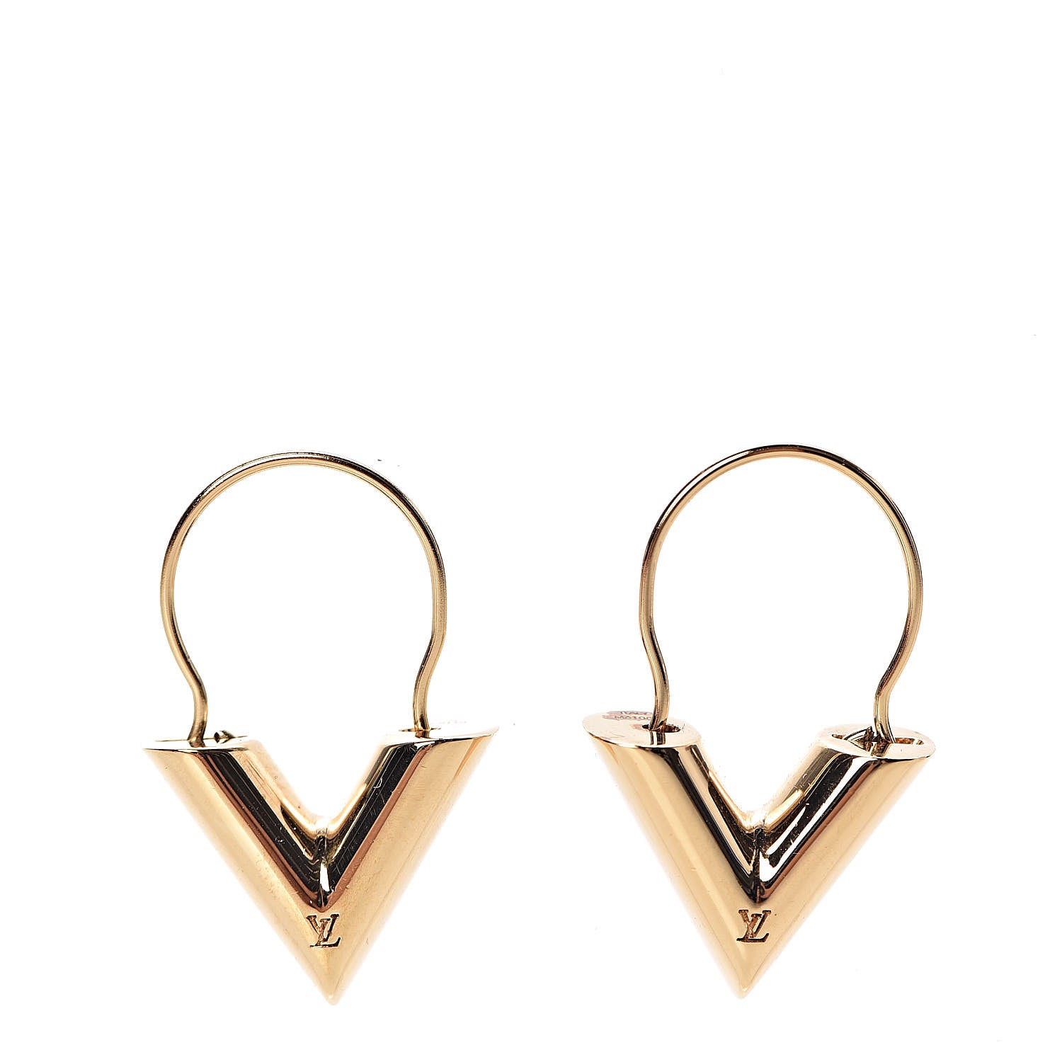 Louis Vuitton Brass Essential V Hoop Earrings Gold 1 of 6