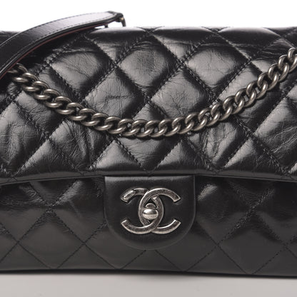 Chanel Glazed Calfskin Medium Duo Color Flap Black 10 of 11
