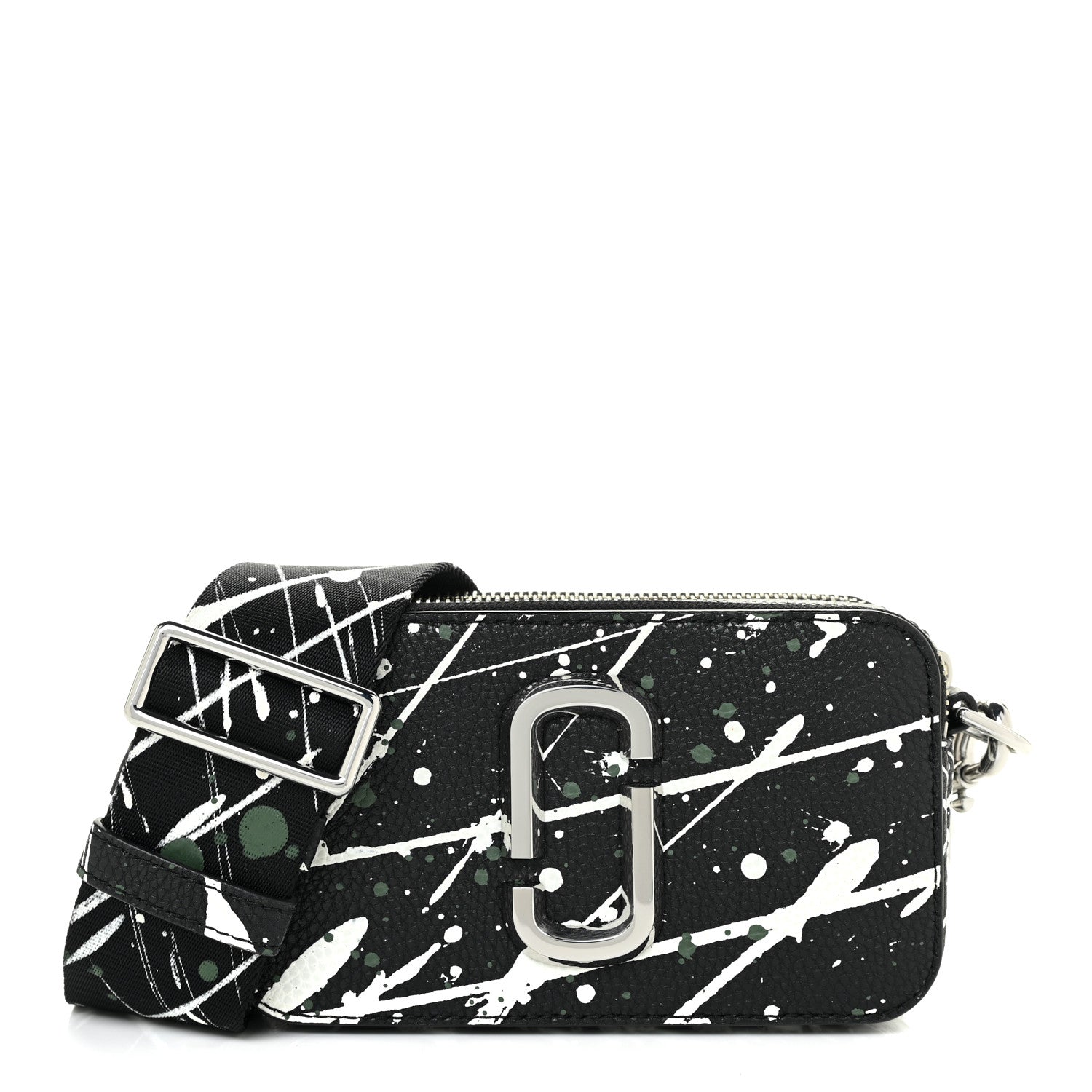 Marc Jacobs Calfskin Paint Splatter Small Snapshot Camera Bag Black Multi 1 of 9