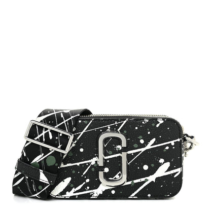 Marc Jacobs Calfskin Paint Splatter Small Snapshot Camera Bag Black Multi 1 of 9