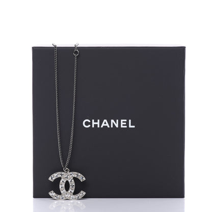 Chanel Baguette Crystal CC Necklace Silver 6 of 6
