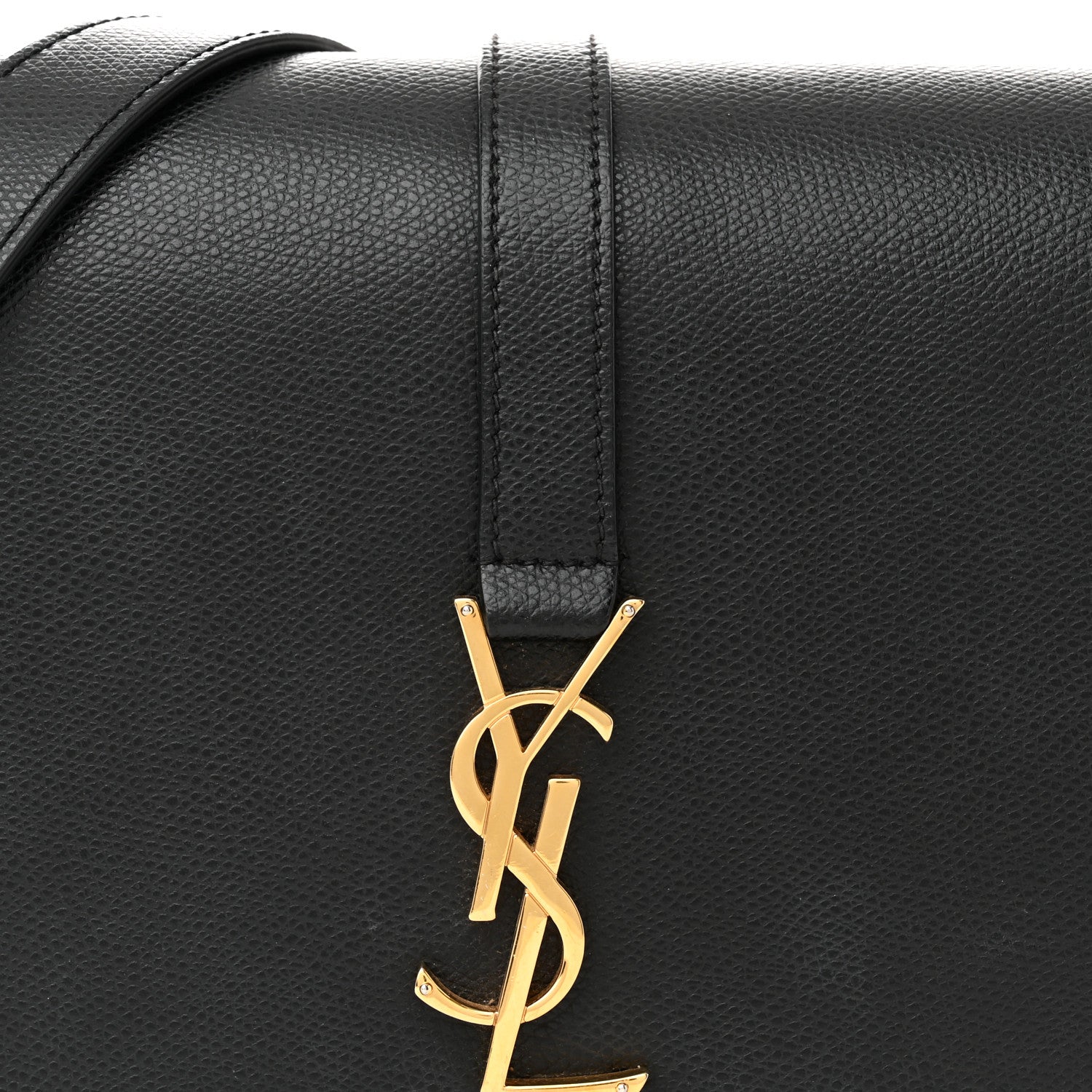 Saint Laurent Textured Calfskin Medium Classic Monogram Universite Bag Black 7 of 18