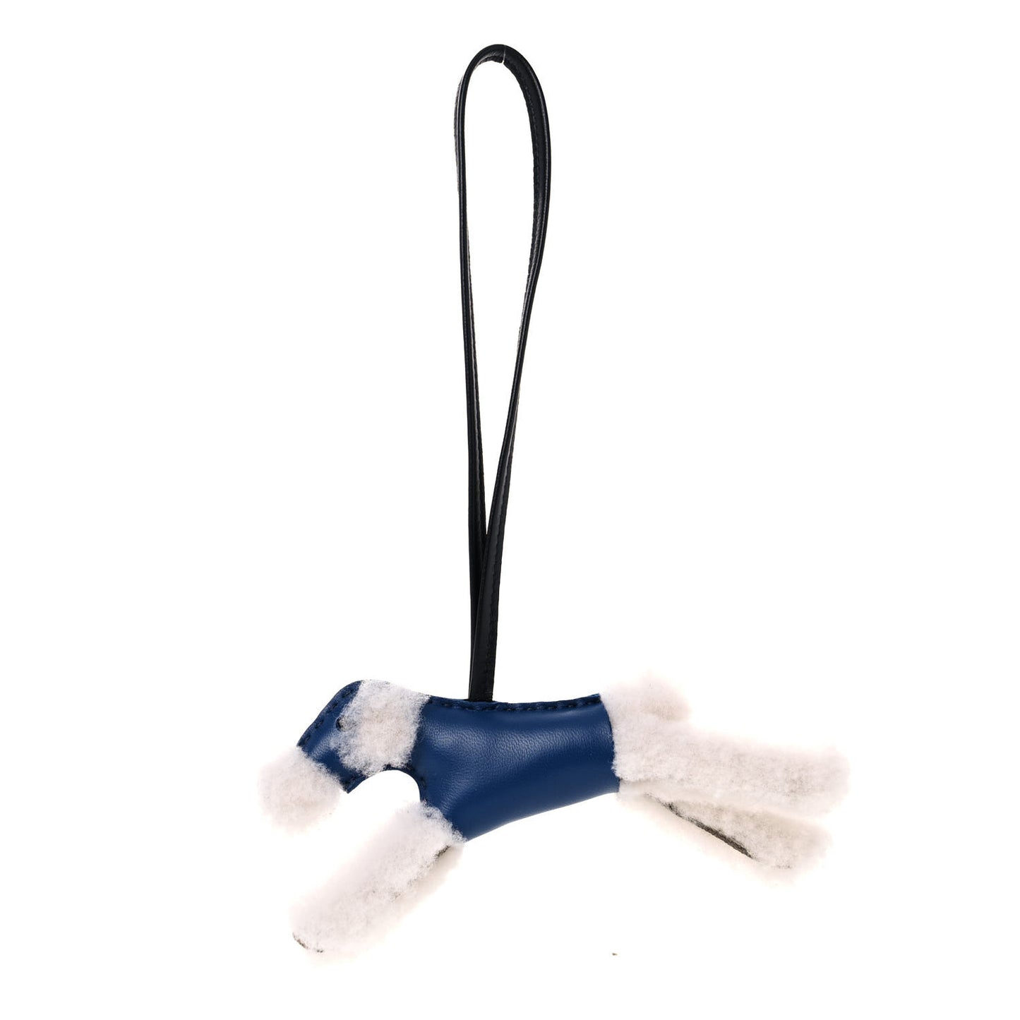 Milo Lambskin Shearling Budy Charm Bleu Saphir