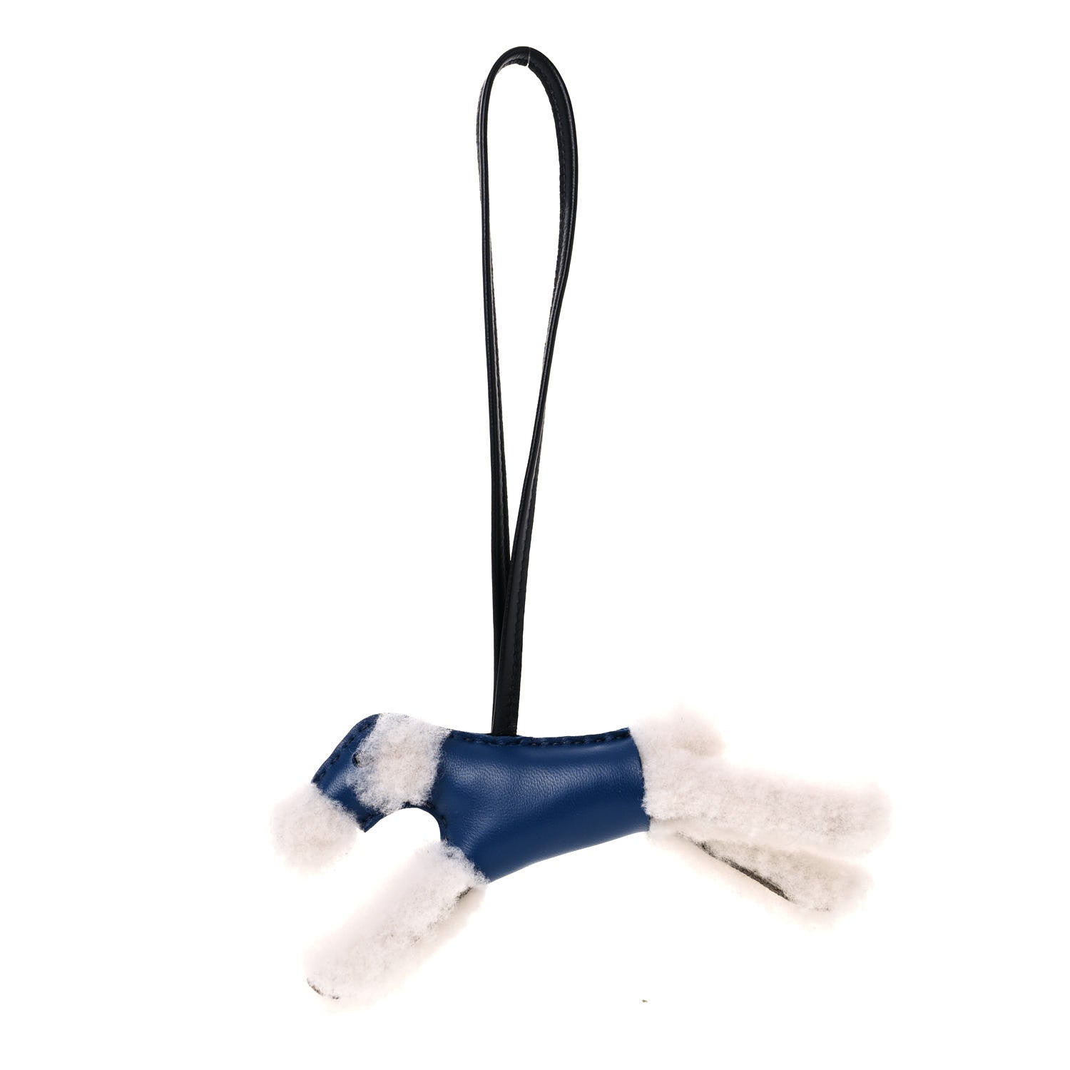 Hermes Milo Lambskin Shearling Budy Charm Bleu Saphir 1 of 4