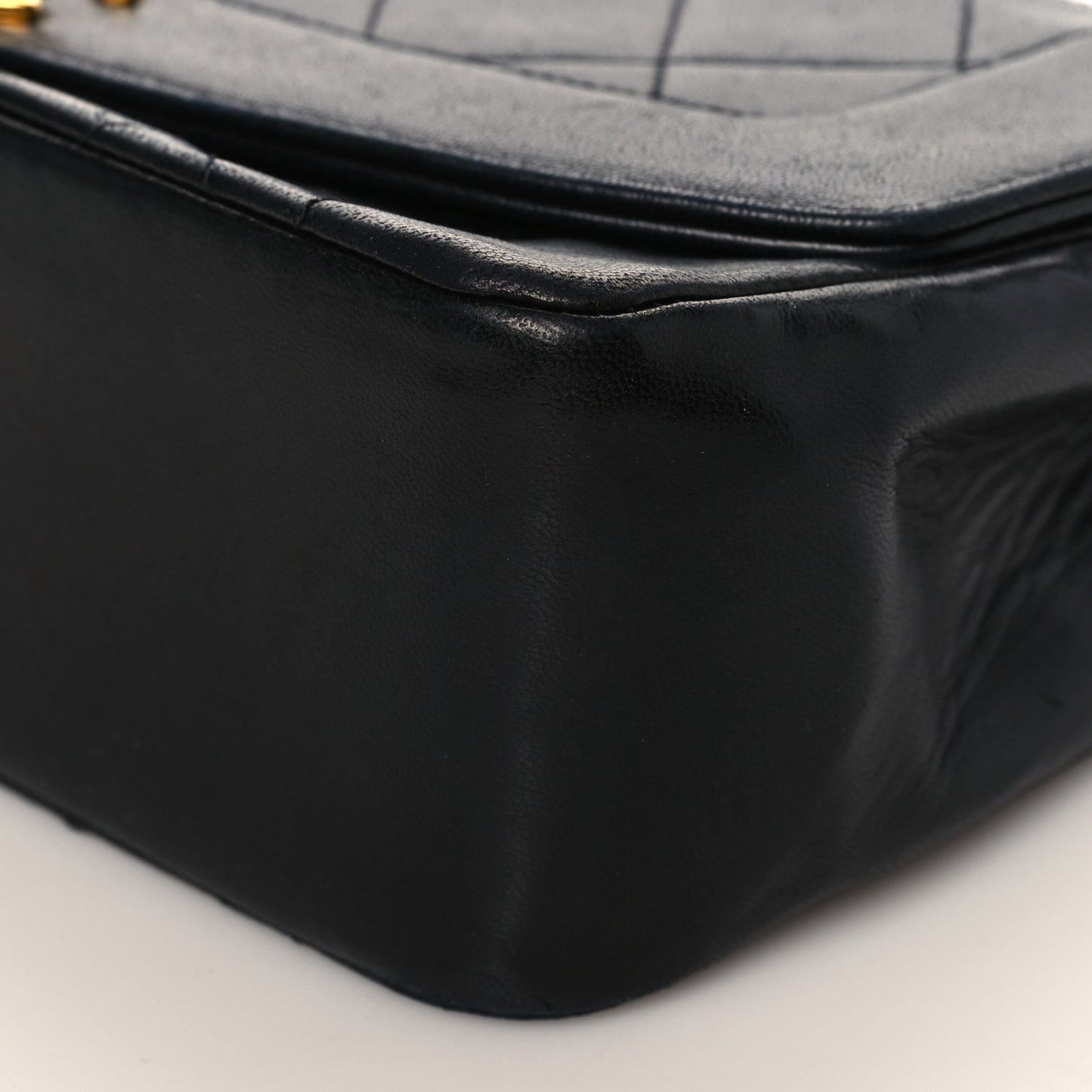 Lambskin Quilted Small Single Flap Black