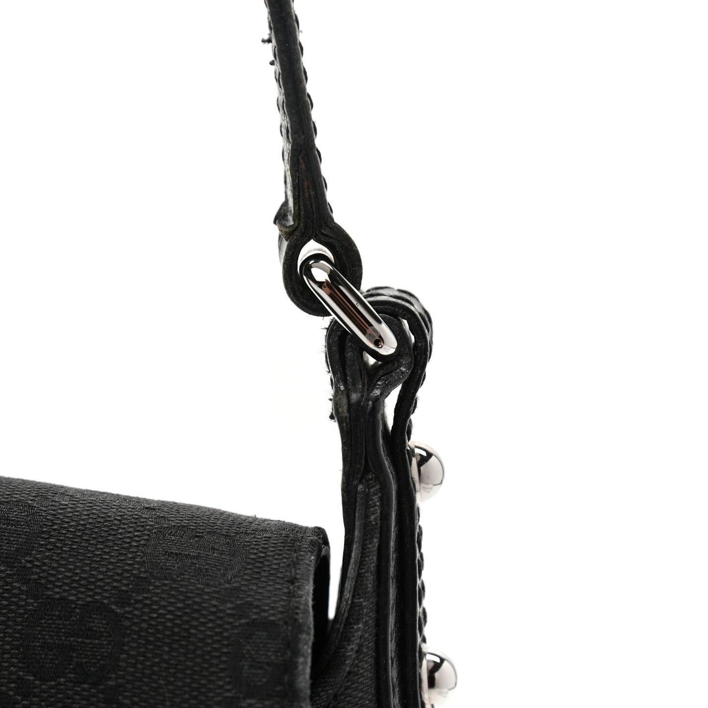 Monogram Horsebit Chain Flap Shoulder Bag Black