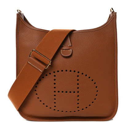 Hermes Taurillon Clemence Evelyne III PM Gold 1 of 9