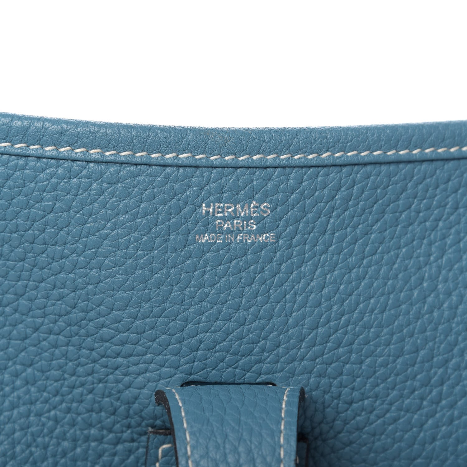 Hermes Taurillon Clemence Evelyne III GM Blue Jean 8 of 8