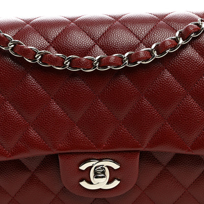 Chanel Caviar Quilted Medium Double Flap Burgundy 7 of 9