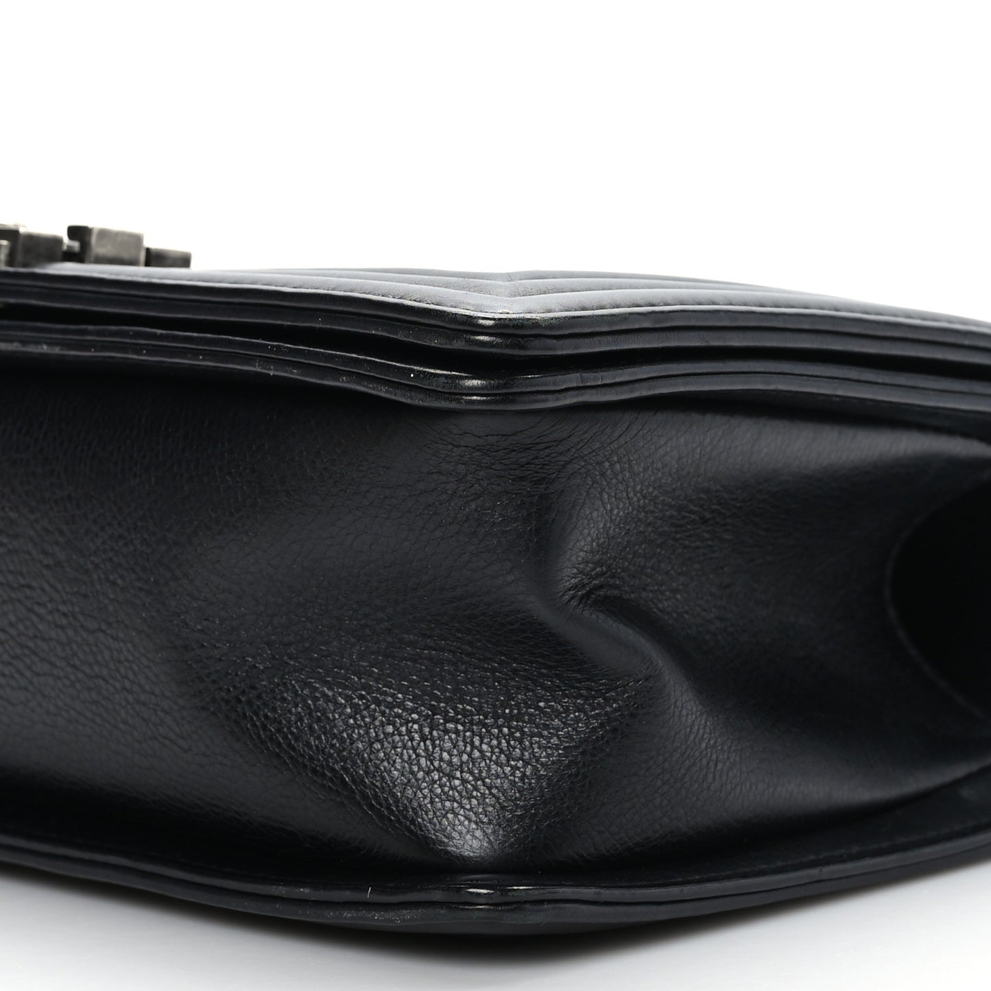 Calfskin Double Stitch Medium Boy Flap Black