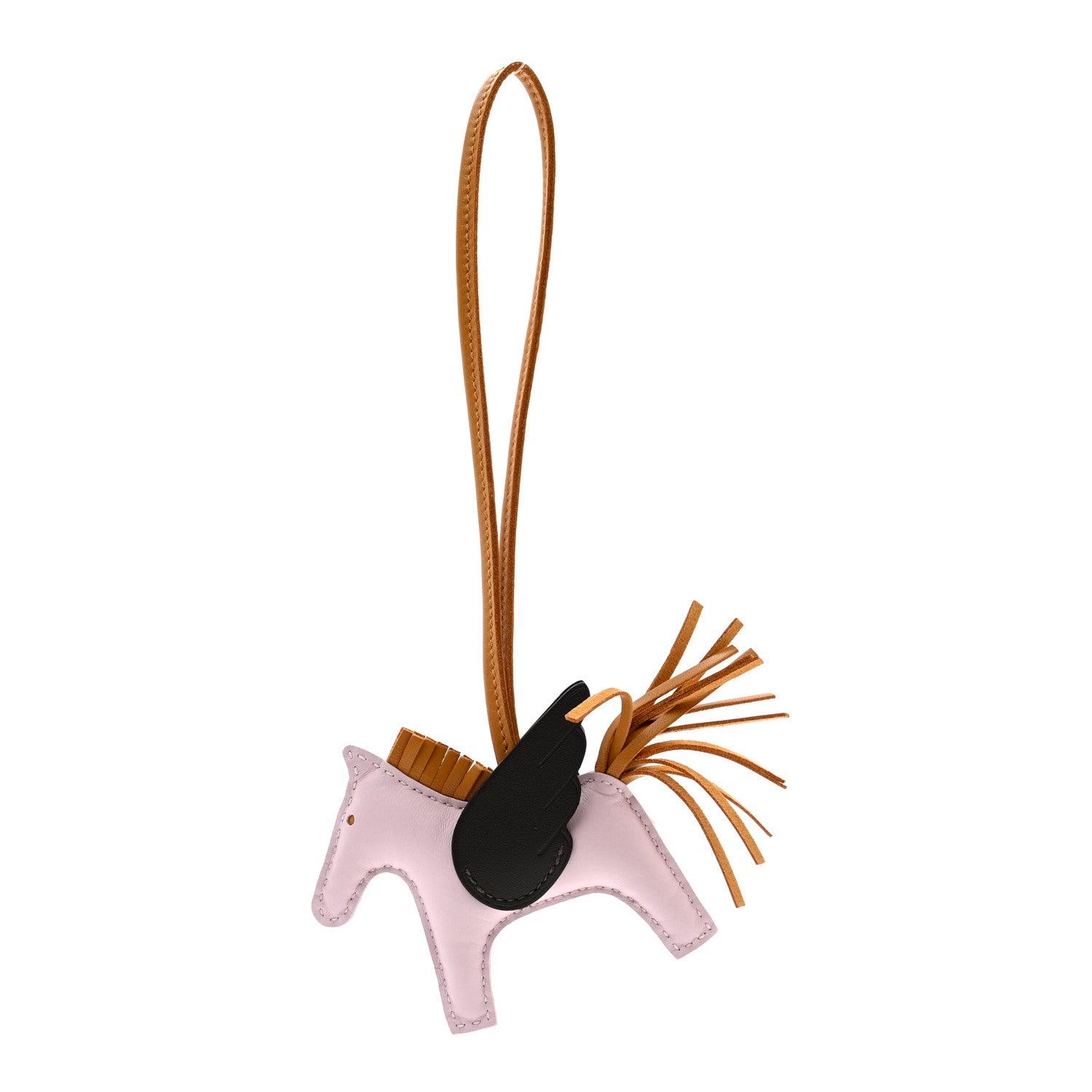 Hermes Milo Lambskin Grigri Rodeo Pegase Horse Bag Charm PM Mauve Pale Sesame Ebene 1 of 5