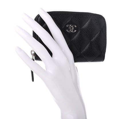 Chanel Caviar Quilted Zip Coin Purse Black 2 of 7