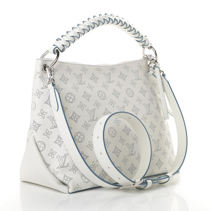 Louis Vuitton Mahina Beaubourg Hobo MM Snow Orage Blue 3 of 11