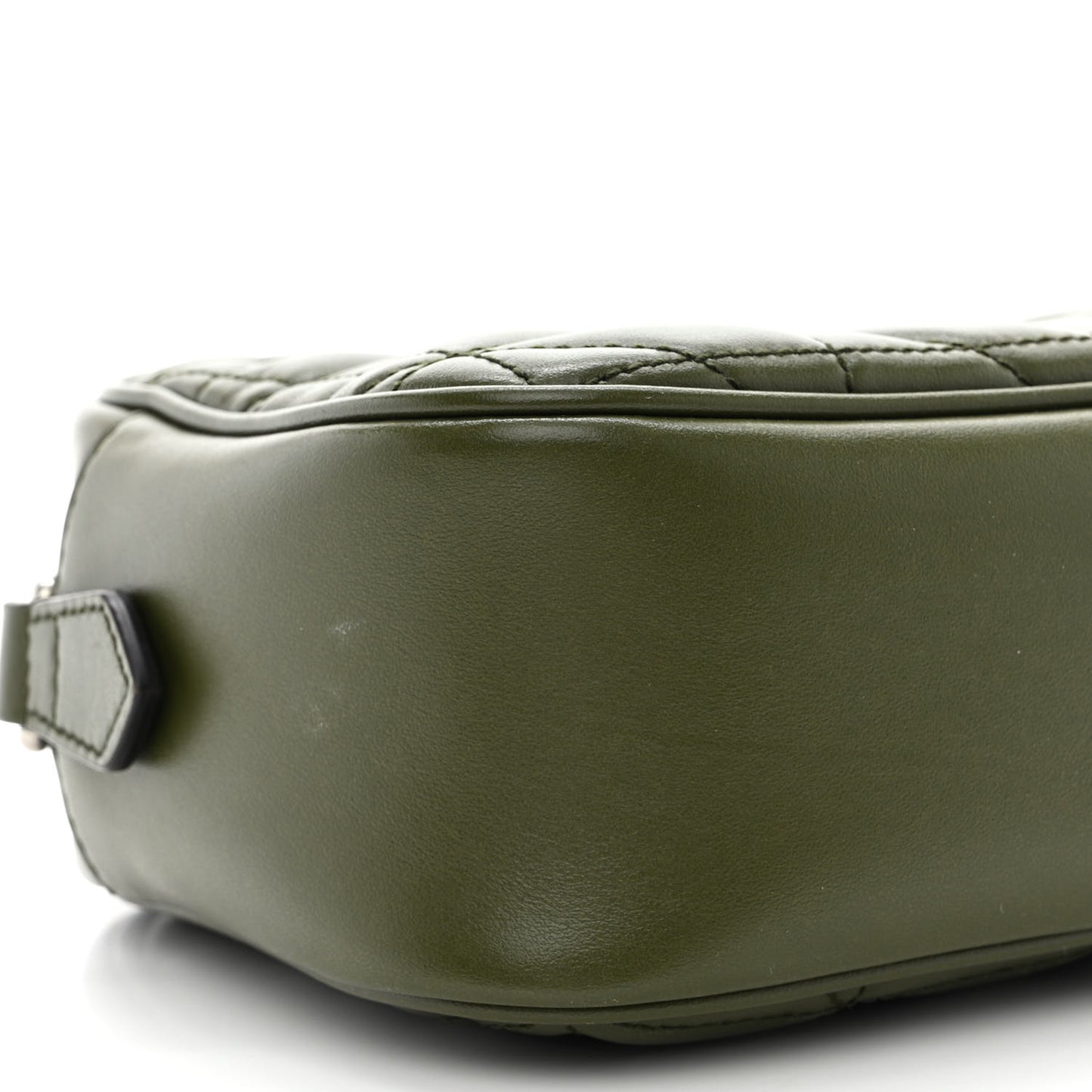 Calfskin Matelasse Aria Small GG Marmont Chain Shoulder Bag Military Wood