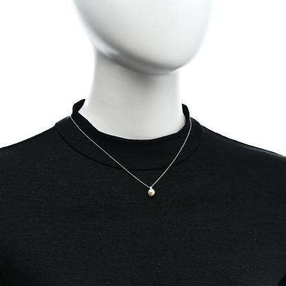 Tiffany 18K White Gold Diamond Cultured Pearl 6.5-7mm Tiffany Signature Pearls Pendant Necklace 2 of 5